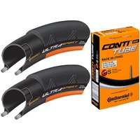 Image of Continental Ultra Sport II Orange 25c Tyres Tubes